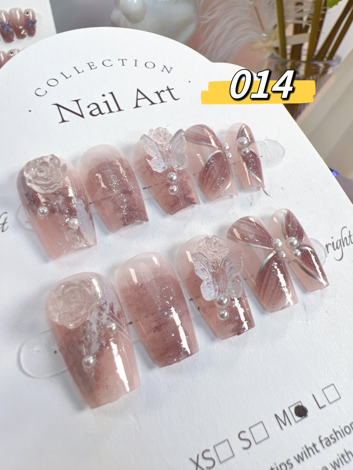 (24pcs) Long coffin press on nails with glue