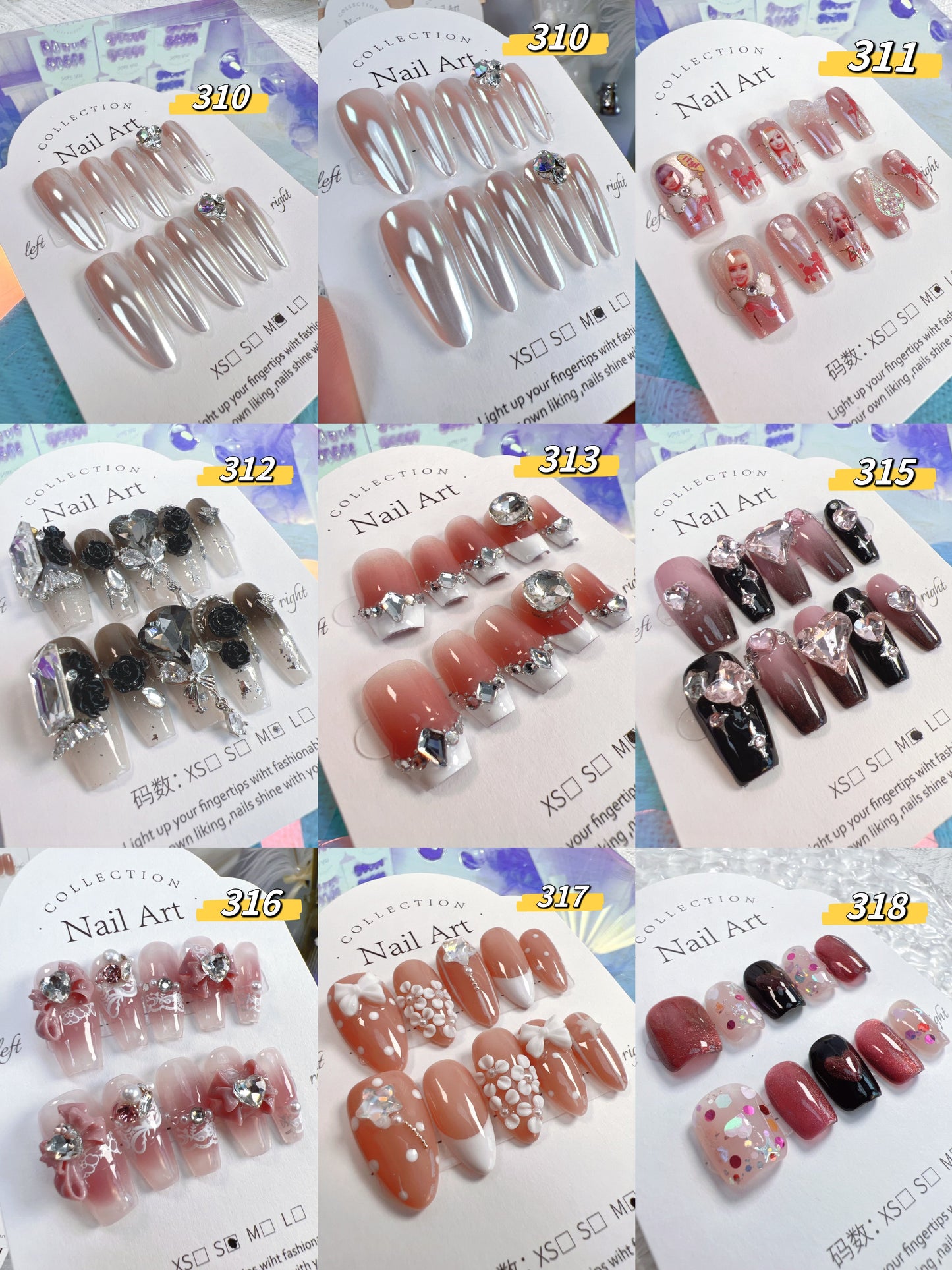 Y2K style/ (10pcs) Handmade press on nails with glue and jelly glue