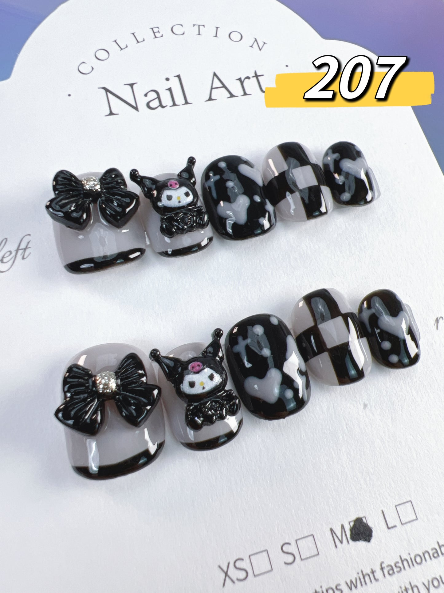 Crismas&Carton style/ (10pcs) Handmade press on nails with glue and jelly glue